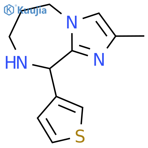 2-methyl-9-(thiophen-3-yl)-5H,6H,7H,8H,9H-imidazo[1,2-a][1,4]diazepine structure