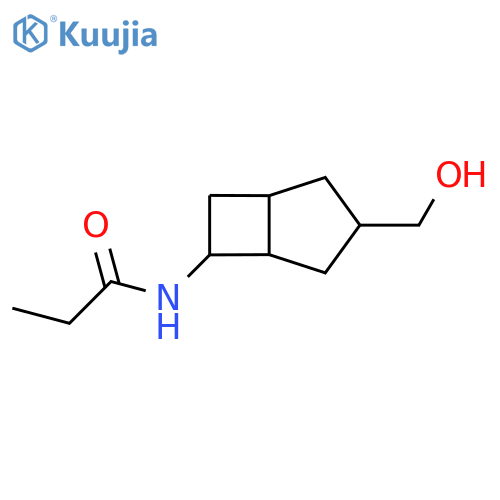 N-[3-(hydroxymethyl)bicyclo[3.2.0]heptan-6-yl]propanamide structure