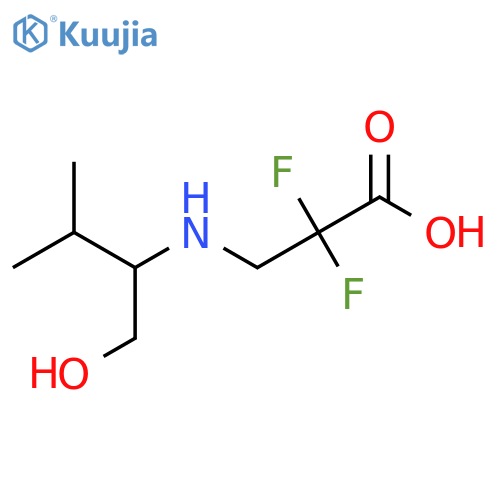 2,2-Difluoro-3-[(1-hydroxy-3-methylbutan-2-yl)amino]propanoic acid structure