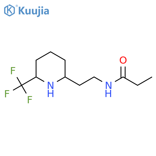 N-{2-[6-(trifluoromethyl)piperidin-2-yl]ethyl}propanamide structure