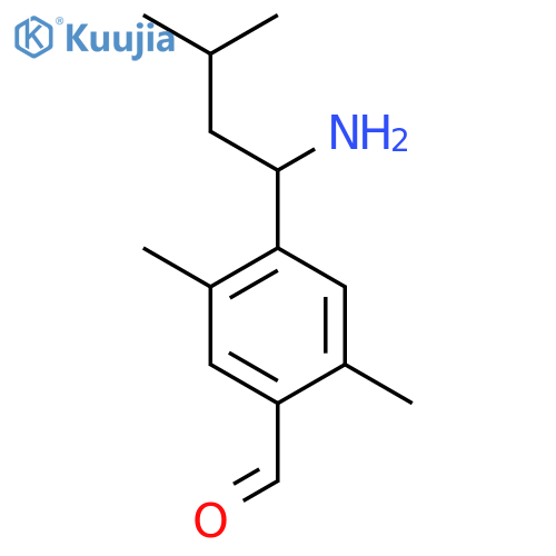4-(1-Amino-3-methylbutyl)-2,5-dimethylbenzaldehyde structure