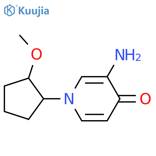 3-amino-1-(2-methoxycyclopentyl)-1,4-dihydropyridin-4-one structure