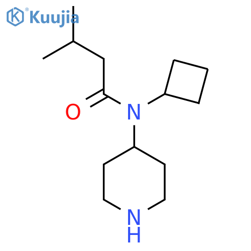 N-cyclobutyl-3-methyl-N-(piperidin-4-yl)butanamide structure