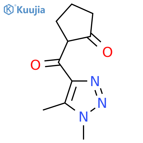 2-(dimethyl-1H-1,2,3-triazole-4-carbonyl)cyclopentan-1-one structure