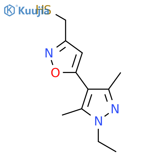 5-(1-ethyl-3,5-dimethyl-1H-pyrazol-4-yl)-1,2-oxazol-3-ylmethanethiol structure