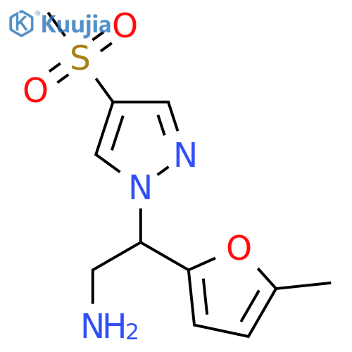 2-(4-methanesulfonyl-1H-pyrazol-1-yl)-2-(5-methylfuran-2-yl)ethan-1-amine structure
