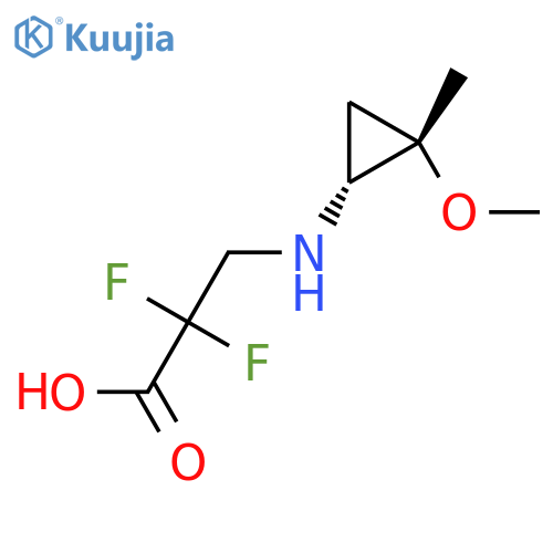 rac-2,2-difluoro-3-{[(1R,2S)-2-methoxy-2-methylcyclopropyl]amino}propanoic acid structure