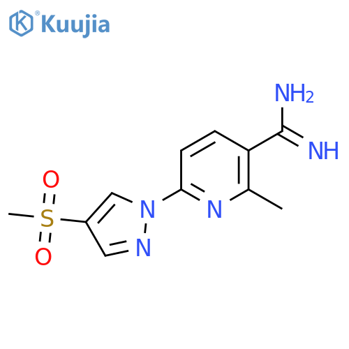 6-(4-methanesulfonyl-1H-pyrazol-1-yl)-2-methylpyridine-3-carboximidamide structure