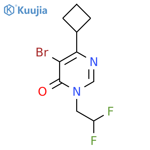5-bromo-6-cyclobutyl-3-(2,2-difluoroethyl)-3,4-dihydropyrimidin-4-one structure