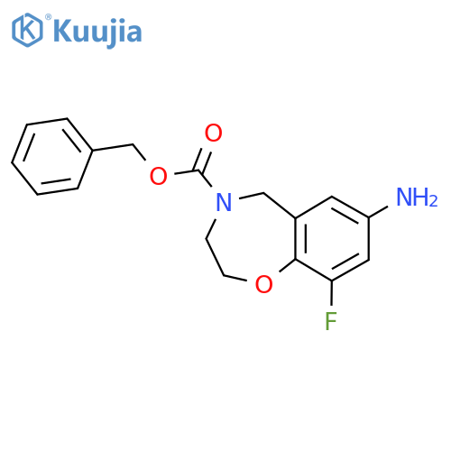 benzyl 7-amino-9-fluoro-2,3,4,5-tetrahydro-1,4-benzoxazepine-4-carboxylate structure