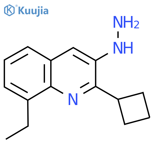2-Cyclobutyl-8-ethyl-3-hydrazinylquinoline structure