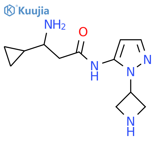 3-amino-N-1-(azetidin-3-yl)-1H-pyrazol-5-yl-3-cyclopropylpropanamide structure