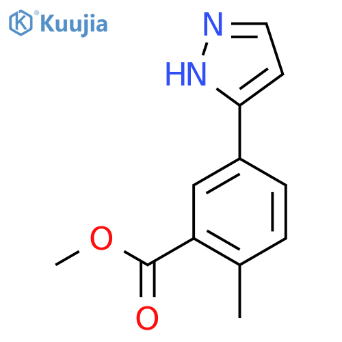 methyl 2-methyl-5-(1H-pyrazol-3-yl)benzoate structure