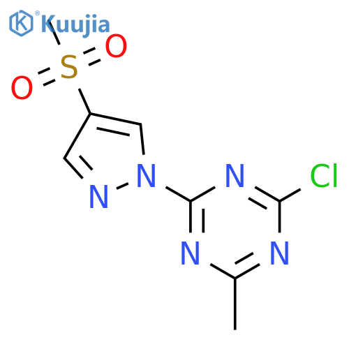 2-chloro-4-(4-methanesulfonyl-1H-pyrazol-1-yl)-6-methyl-1,3,5-triazine structure