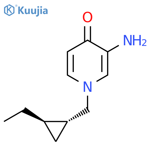 rac-3-amino-1-{(1R,2R)-2-ethylcyclopropylmethyl}-1,4-dihydropyridin-4-one structure