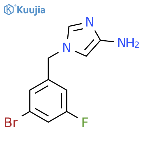 1-(3-bromo-5-fluorophenyl)methyl-1H-imidazol-4-amine structure