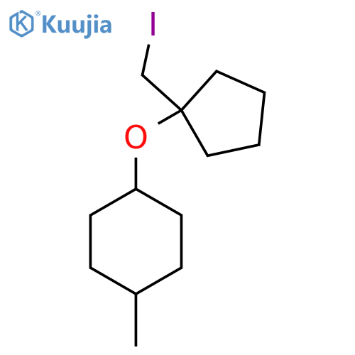 1-{1-(iodomethyl)cyclopentyloxy}-4-methylcyclohexane structure