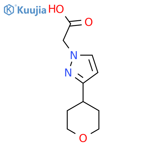 2-3-(oxan-4-yl)-1H-pyrazol-1-ylacetic acid structure