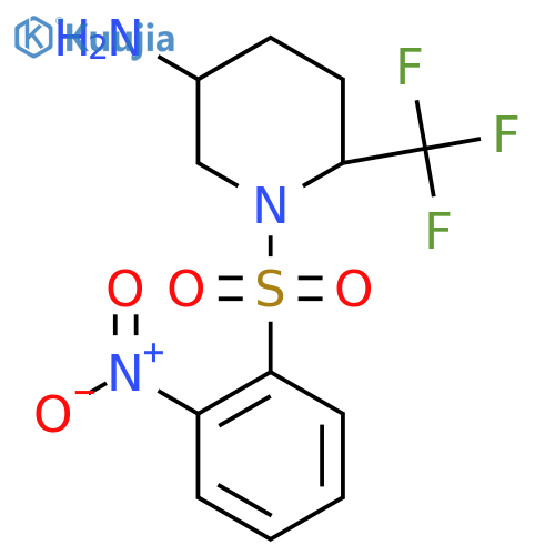 1-(2-Nitrobenzenesulfonyl)-6-(trifluoromethyl)piperidin-3-amine structure