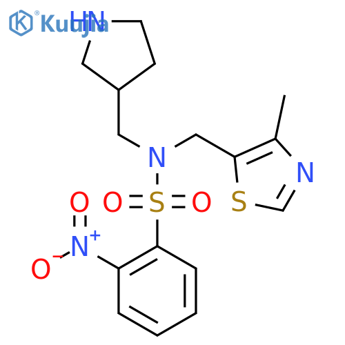 N-[(4-methyl-1,3-thiazol-5-yl)methyl]-2-nitro-N-[(pyrrolidin-3-yl)methyl]benzene-1-sulfonamide structure