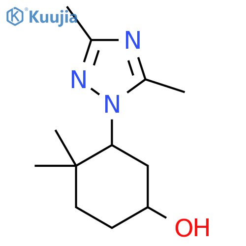 3-(dimethyl-1H-1,2,4-triazol-1-yl)-4,4-dimethylcyclohexan-1-ol structure
