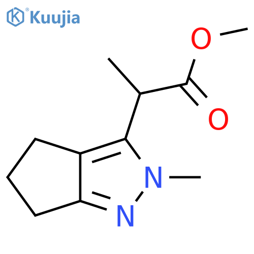 methyl 2-{2-methyl-2H,4H,5H,6H-cyclopentacpyrazol-3-yl}propanoate structure