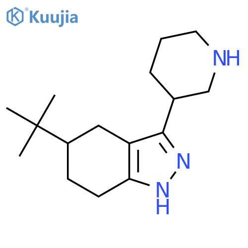 5-tert-butyl-3-(piperidin-3-yl)-4,5,6,7-tetrahydro-1H-indazole structure