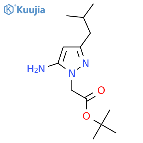 tert-butyl 2-[5-amino-3-(2-methylpropyl)-1H-pyrazol-1-yl]acetate structure