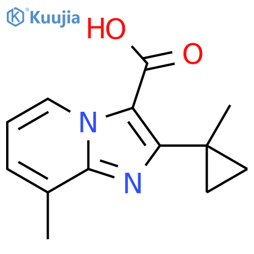 8-methyl-2-(1-methylcyclopropyl)imidazo1,2-apyridine-3-carboxylic acid structure