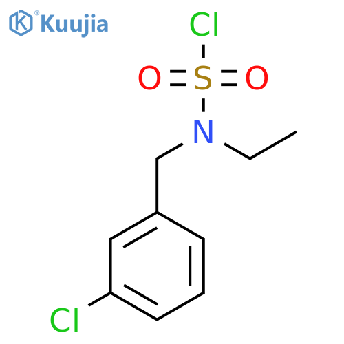 N-[(3-chlorophenyl)methyl]-N-ethylsulfamoyl chloride structure