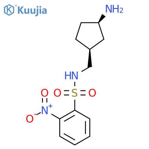 rac-N-{(1R,3S)-3-aminocyclopentylmethyl}-2-nitrobenzene-1-sulfonamide structure