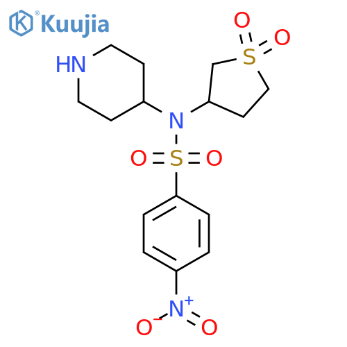 N-(1,1-dioxo-1lambda6-thiolan-3-yl)-4-nitro-N-(piperidin-4-yl)benzene-1-sulfonamide structure