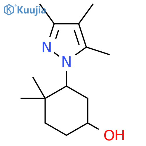 4,4-dimethyl-3-(trimethyl-1H-pyrazol-1-yl)cyclohexan-1-ol structure