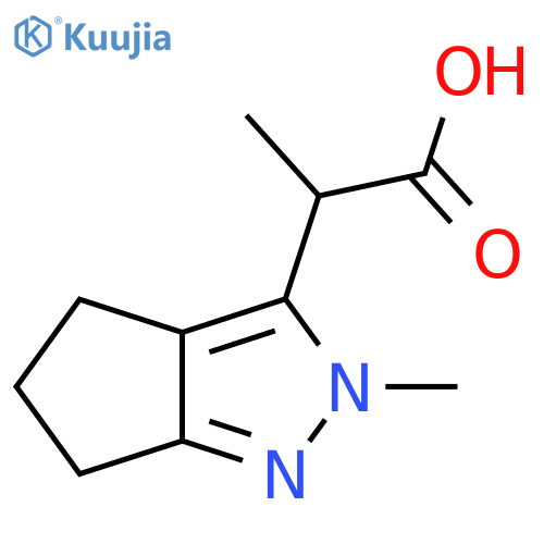 2-{2-methyl-2H,4H,5H,6H-cyclopentacpyrazol-3-yl}propanoic acid structure