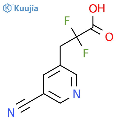 3-(5-cyanopyridin-3-yl)-2,2-difluoropropanoic acid structure