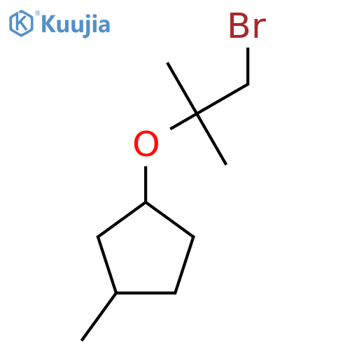 1-(1-bromo-2-methylpropan-2-yl)oxy-3-methylcyclopentane structure