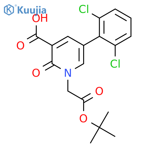 1-[2-(Tert-butoxy)-2-oxoethyl]-5-(2,6-dichlorophenyl)-2-oxo-1,2-dihydropyridine-3-carboxylic acid structure