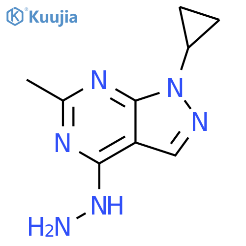 1H-Pyrazolo[3,4-d]pyrimidine, 1-cyclopropyl-4-hydrazinyl-6-methyl- structure