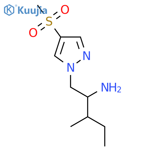 1-(4-methanesulfonyl-1H-pyrazol-1-yl)-3-methylpentan-2-amine structure