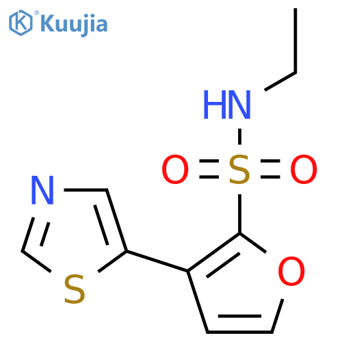 N-ethyl-3-(1,3-thiazol-5-yl)furan-2-sulfonamide structure
