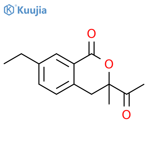 1H-2-Benzopyran-1-one, 3-acetyl-7-ethyl-3,4-dihydro-3-methyl- structure