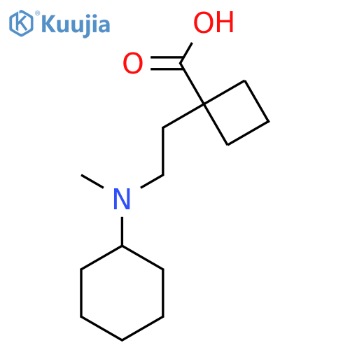 1-{2-[Cyclohexyl(methyl)amino]ethyl}cyclobutane-1-carboxylic acid structure