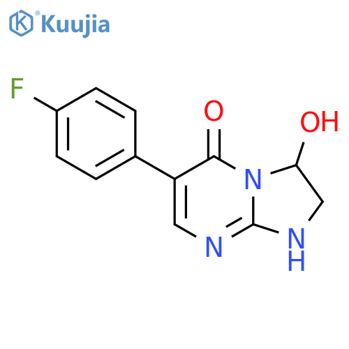 6-(4-fluorophenyl)-3-hydroxy-1H,2H,3H,5H-imidazolidino[1,2-a]pyrimidin-5-one structure
