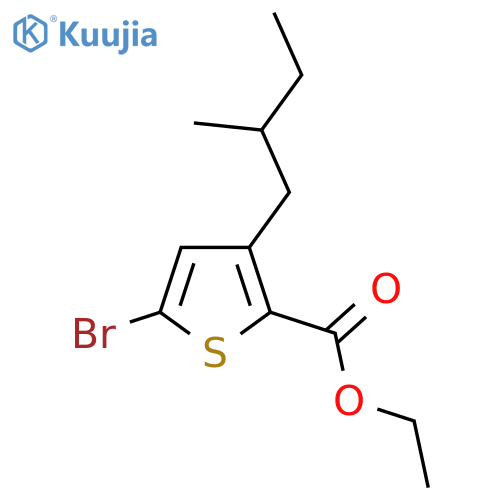 Ethyl 5-bromo-3-(2-methylbutyl)thiophene-2-carboxylate structure