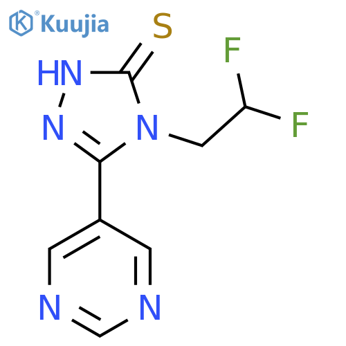 3H-1,2,4-Triazole-3-thione, 4-(2,2-difluoroethyl)-2,4-dihydro-5-(5-pyrimidinyl)- structure