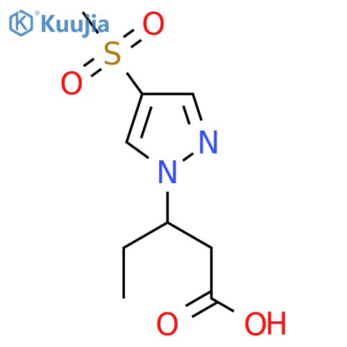 3-(4-methanesulfonyl-1H-pyrazol-1-yl)pentanoic acid structure