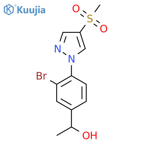 1-3-bromo-4-(4-methanesulfonyl-1H-pyrazol-1-yl)phenylethan-1-ol structure