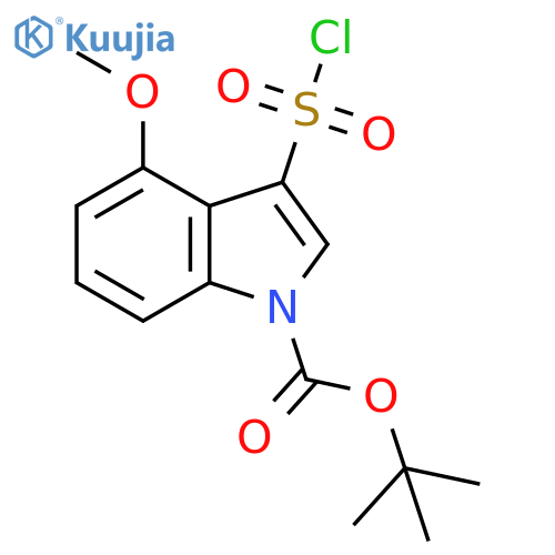 tert-butyl 3-(chlorosulfonyl)-4-methoxy-1H-indole-1-carboxylate structure