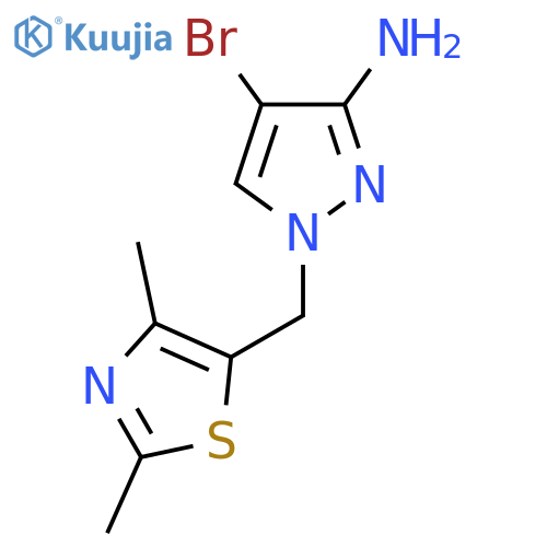 4-bromo-1-(dimethyl-1,3-thiazol-5-yl)methyl-1H-pyrazol-3-amine structure