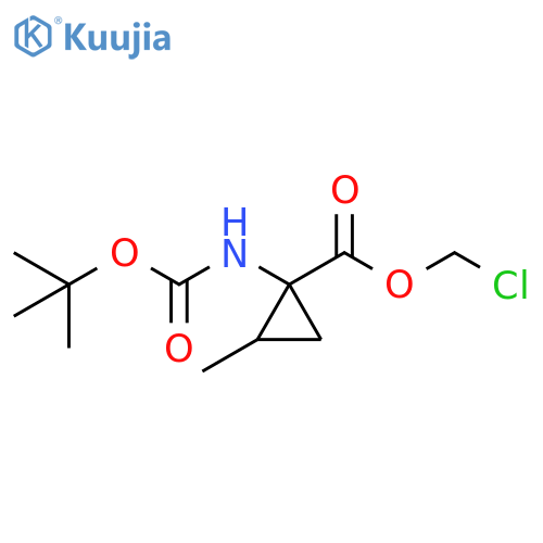 Cyclopropanecarboxylic acid, 1-[[(1,1-dimethylethoxy)carbonyl]amino]-2-methyl-, chloromethyl ester structure